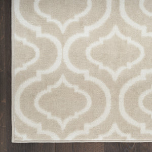 Homeroots 8' X 10' Beige And Ivory Trellis Non Skid Area Rug  Polypropylene 550858