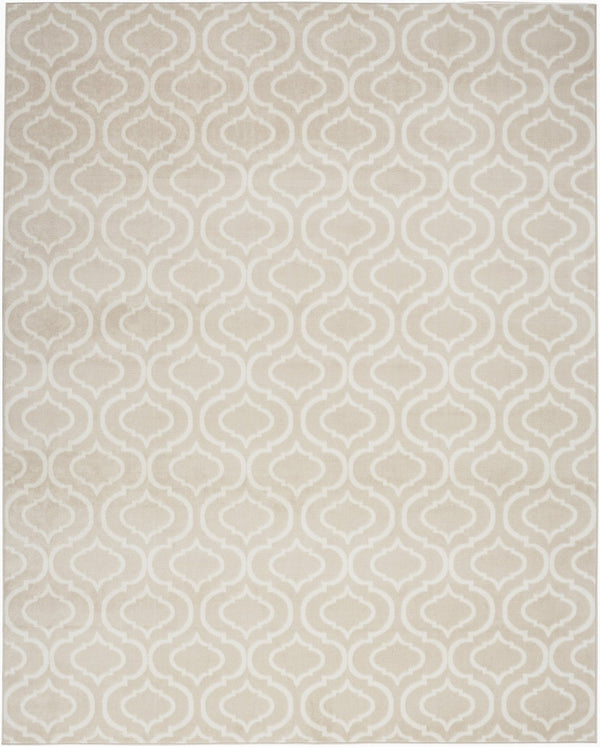 HomeRoots 8' Beige and Ivory Trellis Area Rug - Durable, Stain-Resistant Design Perfect for Any Room 8' X 10' 550858