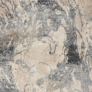 Homeroots 4' X 6' Cream And Gray Abstract Distressed Area Rug  Polypropylene 550867