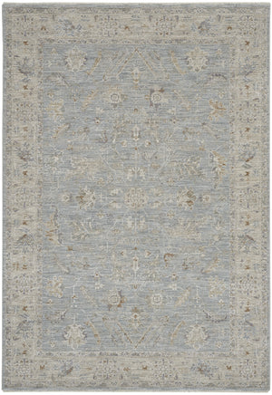 Homeroots 5' X 8' Beige And Blue Floral Power Loom Area Rug  Polypropylene,Polyester 550869