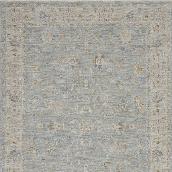 Homeroots 5' X 8' Beige And Blue Floral Power Loom Area Rug  Polypropylene,Polyester 550869