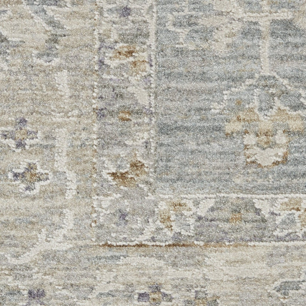 HomeRoots 5' Elegant Beige and Blue Floral Power Loom Area Rug - Timeless Style for Any Room Décor 5' X 8' 550869