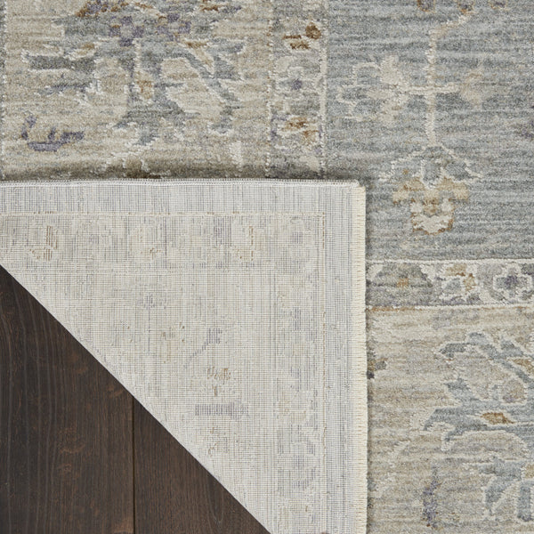 Homeroots 5' X 8' Beige And Blue Floral Power Loom Area Rug  Polypropylene,Polyester 550869