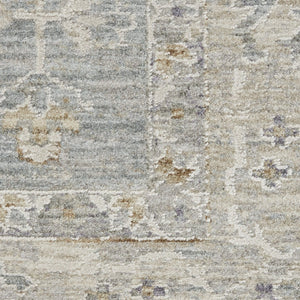 HomeRoots 5' Elegant Beige and Blue Floral Power Loom Area Rug - Timeless Style for Any Room Décor 5' X 8' 550869