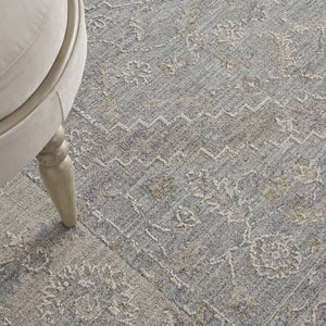 Homeroots 5' X 8' Beige And Blue Floral Power Loom Area Rug  Polypropylene,Polyester 550870