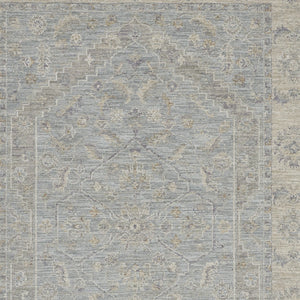 Homeroots 5' X 8' Beige And Blue Floral Power Loom Area Rug  Polypropylene,Polyester 550870