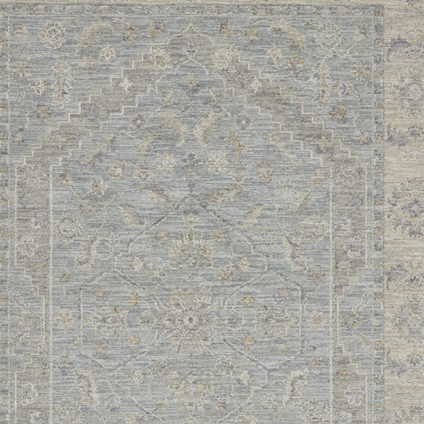 Homeroots 5' X 8' Beige And Blue Floral Power Loom Area Rug  Polypropylene,Polyester 550870