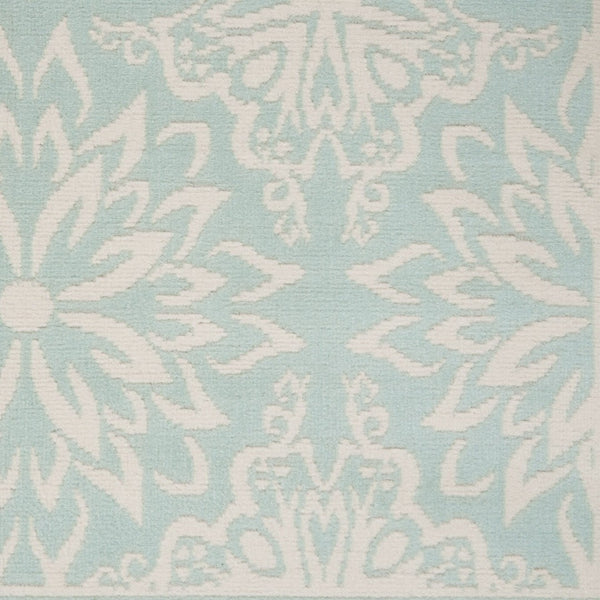 HomeRoots 6' Ivory Blue and Gray Abstract Area Rug – Stylish Non-Skid Design for Modern Homes and Durability 8' X 10' 550873