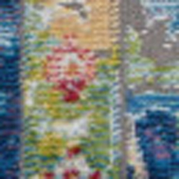 Homeroots 4' X 6' Navy Blue And Gold Floral Medallion Distressed Non Skid Area Rug  Polypropylene,Polyester 550877