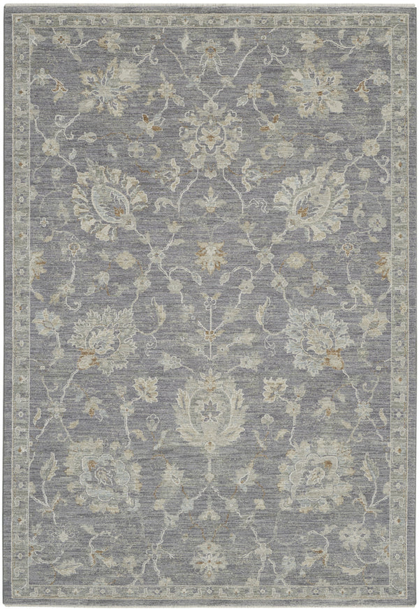 Homeroots 5' X 8' Ivory And Gray Floral Power Loom Area Rug  Polypropylene,Polyester 550886