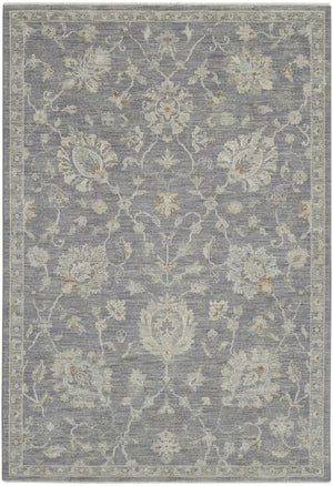 HomeRoots 5' Ivory and Gray Floral Medallion Area Rug - Elegant Rustic Design for Timeless Home Décor 5' X 8' 550886