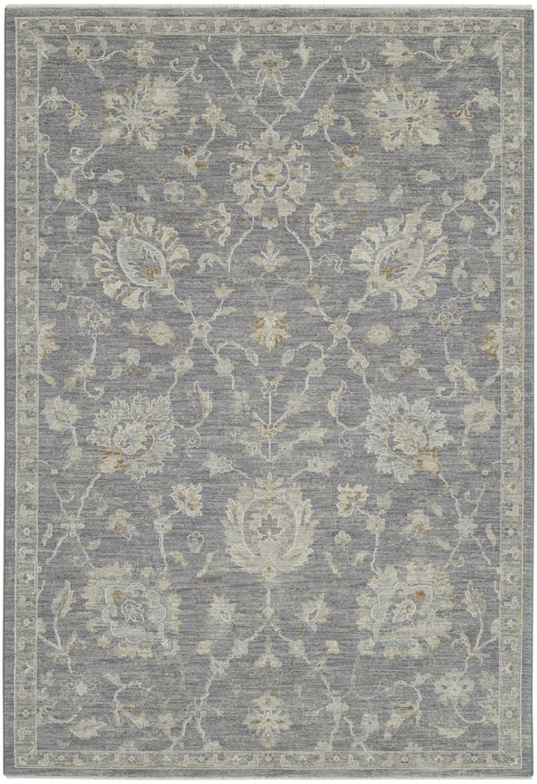 HomeRoots 5' Ivory and Gray Floral Medallion Area Rug - Elegant Rustic Design for Timeless Home Décor 5' X 8' 550886