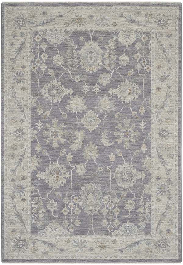 Homeroots 5' X 8' Ivory And Gray Floral Power Loom Area Rug  Polypropylene,Polyester 550887