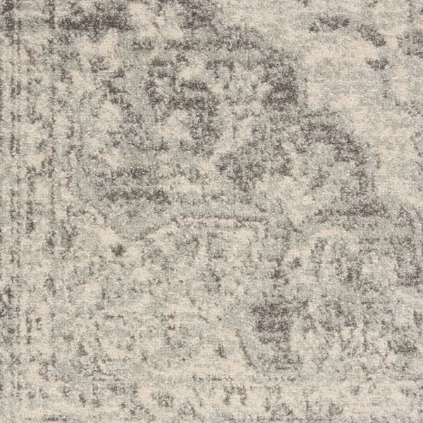 Homeroots 5' X 7' Ivory And Gray Floral Medallion Rug - Durable, Stain-resistant, Perfect For Kids & Pets!  Polypropylene 550896