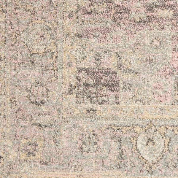 Homeroots 6' X 9' Floral Medallion Distressed Area Rug In Ivory Pink & Gray - Stylish, Durable & Stain Resistant!  Polypropylene 550900