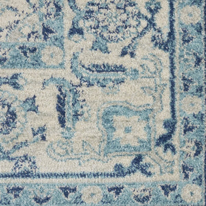 HomeRoots 5' Ivory and Gray Floral Medallion Distressed Area Rug – Elegant, Stain-Resistant Design for Homes 6' X 9' 550903