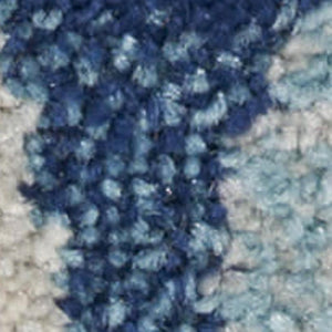 HomeRoots 6' Turquoise Cream and Navy Blue Floral Distressed Area Rug for Timeless Style and Durability 6' X 9' 550904