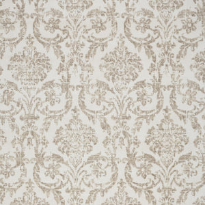 Homeroots 8' X 10' Beige And Ivory Damask Distressed Non Skid Area Rug  Polypropylene 550911