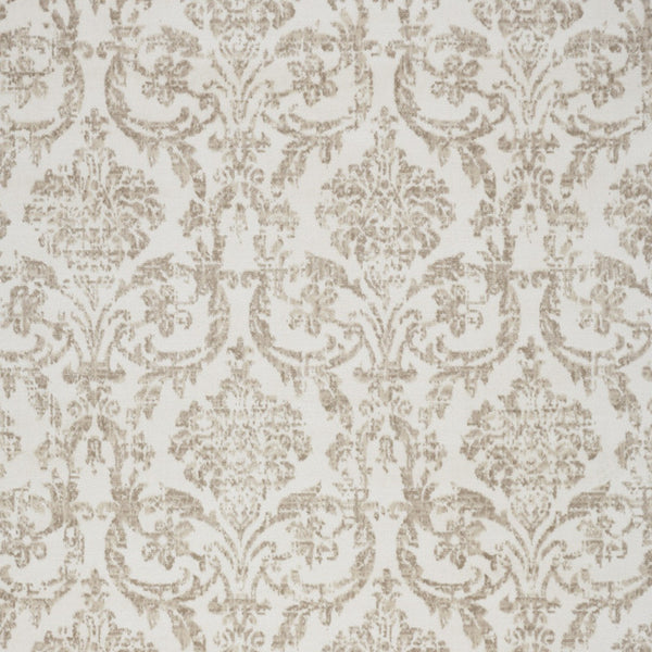 Homeroots 8' X 10' Beige And Ivory Damask Distressed Non Skid Area Rug  Polypropylene 550911