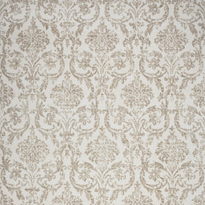 Homeroots 8' X 10' Beige And Ivory Damask Distressed Non Skid Area Rug  Polypropylene 550911