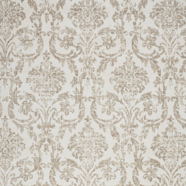 Homeroots 8' X 10' Beige And Ivory Damask Distressed Non Skid Area Rug  Polypropylene 550911
