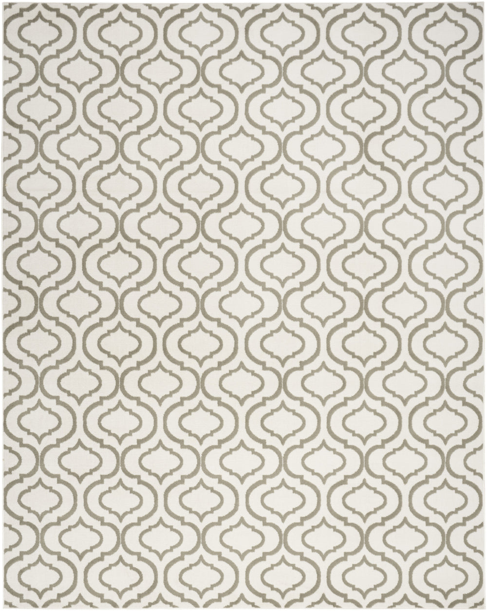 Homeroots 8' X 10' Ivory And Green Trellis Non Skid Area Rug  Polypropylene 550912