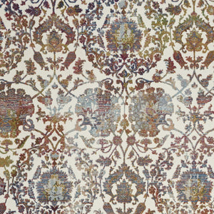 Homeroots 4' X 6' White And Golden Brown Floral Distressed Non Skid Area Rug  Polypropylene,Polyester 550915