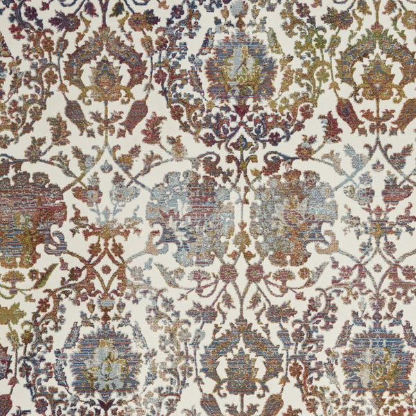 Homeroots 4' X 6' White And Golden Brown Floral Distressed Non Skid Area Rug  Polypropylene,Polyester 550915