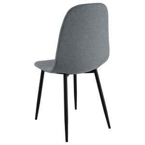 English Elm Jazmine Grey Upholstered Dining Side Chair Set of 4 – Modern Minimalist Bucket Seats, Armless Comfort, Space-Saving Elegance B062P299822
