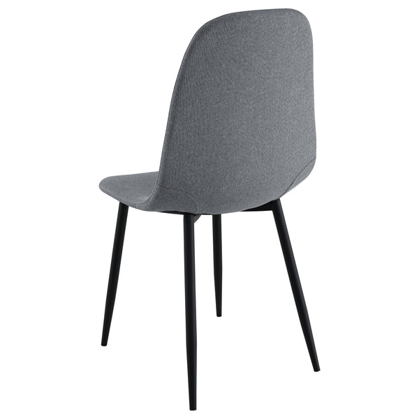 English Elm Jazmine Grey Upholstered Dining Side Chair Set of 4 – Modern Minimalist Bucket Seats, Armless Comfort, Space-Saving Elegance B062P299822