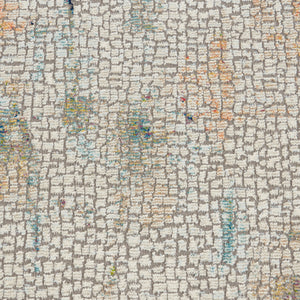 Homeroots 4' X 6' Ivory Blue And Gray Abstract Distressed Non Skid Area Rug  Polypropylene,Polyester 550929