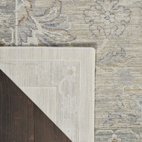 HomeRoots 5' Beige and Gray Floral Medallion Area Rug - Timeless Style for Living Rooms and Dining Spaces 5' X 8' 550945