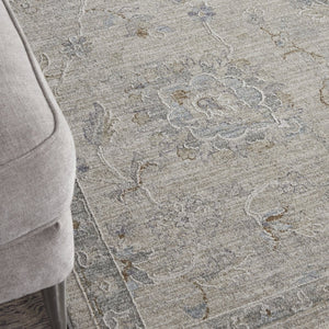 HomeRoots 5' Beige and Gray Floral Medallion Area Rug - Timeless Style for Living Rooms and Dining Spaces 5' X 8' 550945