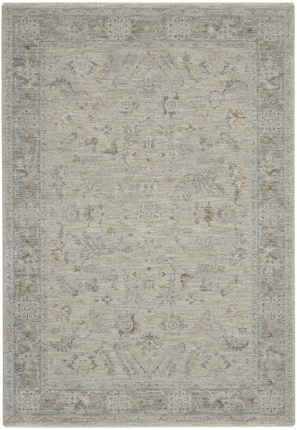 Homeroots 5' X 8' Beige And Gray Floral Power Loom Area Rug  Polypropylene,Polyester 550946