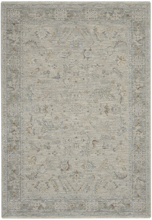 HomeRoots 5' Elegant Beige and Gray Floral Area Rug - Durable, Machine-Made Design for Cozy Home Décor 5' X 8' 550946