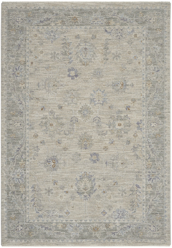 Homeroots 5' X 8' Beige And Gray Floral Power Loom Area Rug  Polypropylene,Polyester 550948