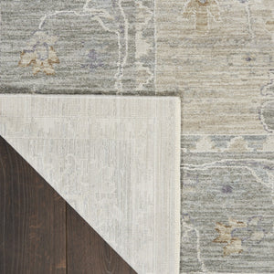HomeRoots 4' Timeless Gray and Dark Gray Floral Power Loomed Area Rug for Elegant Home Décor and Comfort 5' X 8' 550948