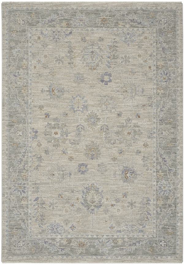 Homeroots 5' X 8' Beige And Gray Floral Power Loom Area Rug  Polypropylene,Polyester 550948
