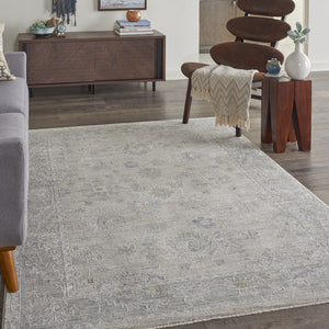 Homeroots 5' X 8' Beige And Gray Floral Power Loom Area Rug  Polypropylene,Polyester 550948
