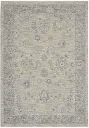 HomeRoots 4' Timeless Gray and Dark Gray Floral Power Loomed Area Rug for Elegant Home Décor and Comfort 5' X 8' 550948
