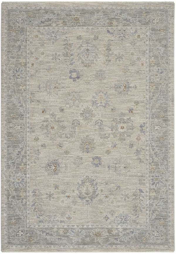 HomeRoots 4' Timeless Gray and Dark Gray Floral Power Loomed Area Rug for Elegant Home Décor and Comfort 5' X 8' 550948