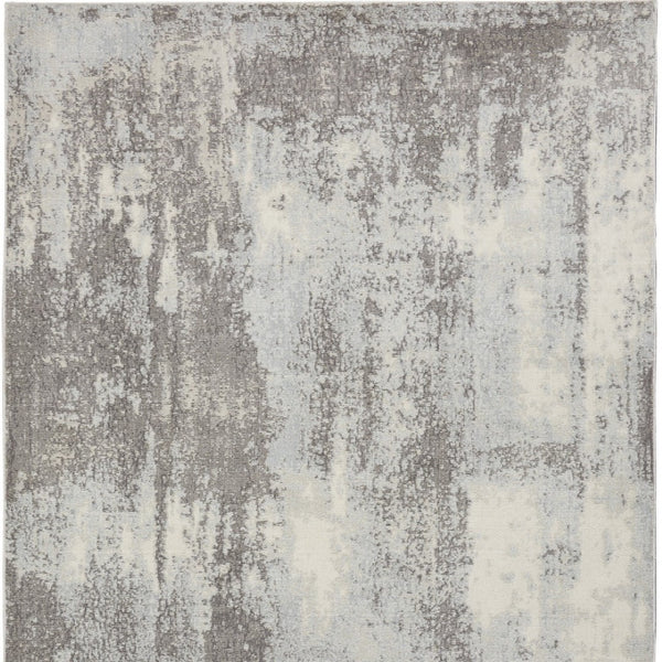 Homeroots 4' X 6' Gray Ivory & Light Blue Abstract Non-skid Area Rug - Durable, Stylish, Perfect For Any Space!  Polypropylene,Polyester 550951