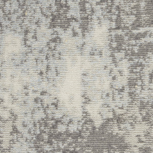 Homeroots 4' X 6' Gray Ivory & Light Blue Abstract Non-skid Area Rug - Durable, Stylish, Perfect For Any Space!  Polypropylene,Polyester 550951