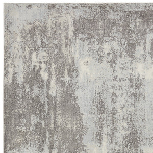 Homeroots 4' X 6' Gray Ivory & Light Blue Abstract Non-skid Area Rug - Durable, Stylish, Perfect For Any Space!  Polypropylene,Polyester 550951