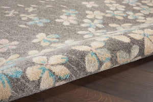 HomeRoots 6' Beige and Gray Floral Area Rug – Elegant Design for Timeless Style and Durable Everyday Use 6' X 9' 550955