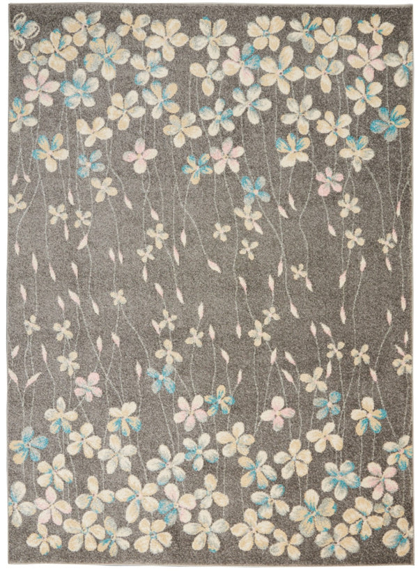HomeRoots 6' Beige and Gray Floral Area Rug – Elegant Design for Timeless Style and Durable Everyday Use 6' X 9' 550955