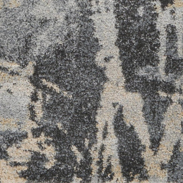 HomeRoots 4' Abstract Distressed Area Rug in Ivory, Black & Gray - Soft, Stylish, Stain-Resistant for Homes 4' X 6' 550964