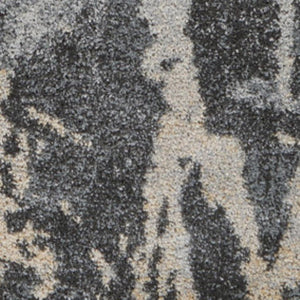 HomeRoots 4' Abstract Distressed Area Rug in Ivory, Black & Gray - Soft, Stylish, Stain-Resistant for Homes 4' X 6' 550964
