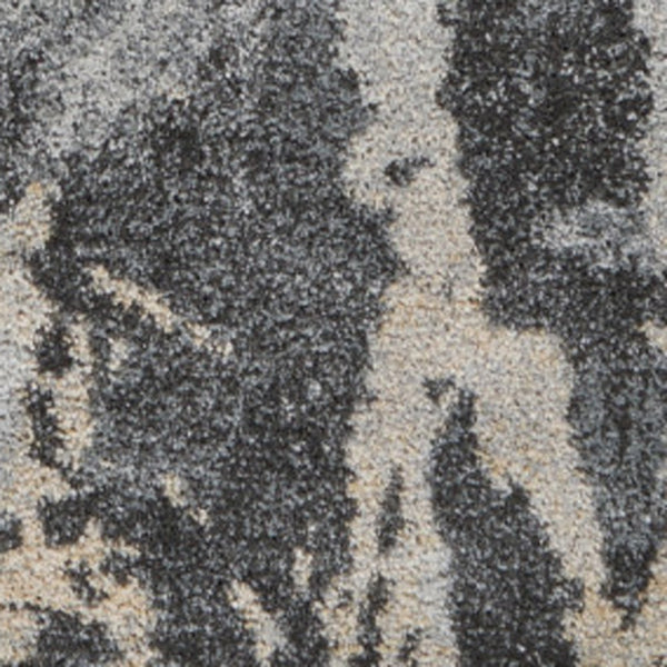 Homeroots 4' X 6' Ivory Black And Gray Abstract Distressed Area Rug  Polypropylene 550964