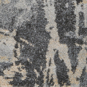 Homeroots 4' X 6' Ivory Black And Gray Abstract Distressed Area Rug  Polypropylene 550964